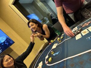 Christina collecting two bounties in one hand