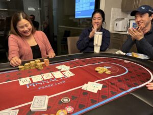 Thuy with a huge stack of chips late in the final table of the Main Event